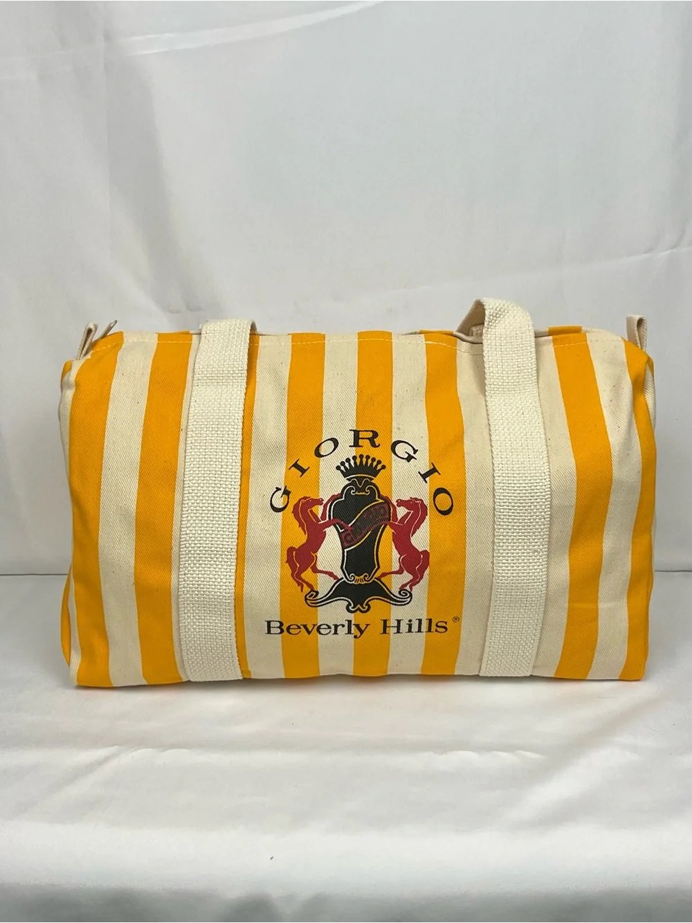 Troop Beverly Hills Costume Giorgio Beverly Hills Gym Bag Yellow Stripe Vintage